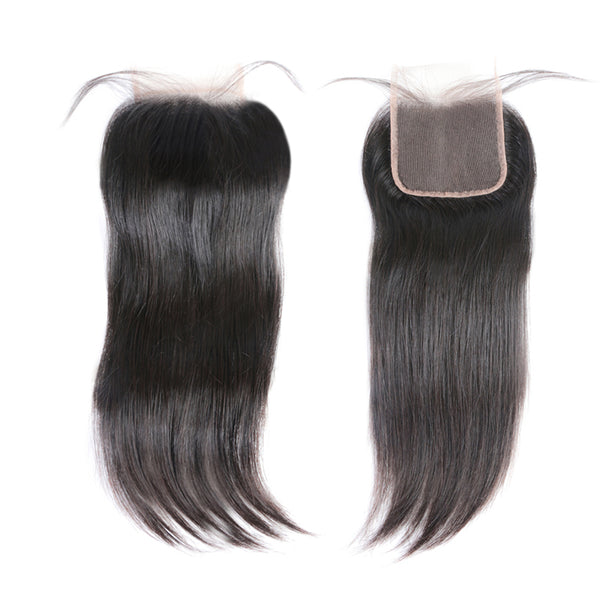 5x5 Transparent Lace Closure Natural hair color (Silky Straight)