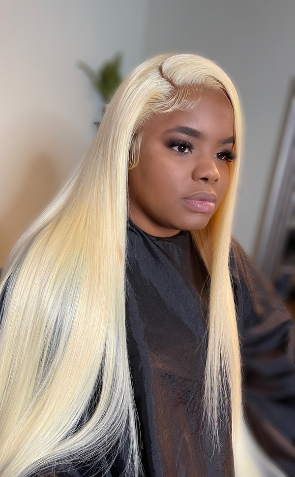 613 Blonde Lace Front Wig - Silky straight Human hair wig