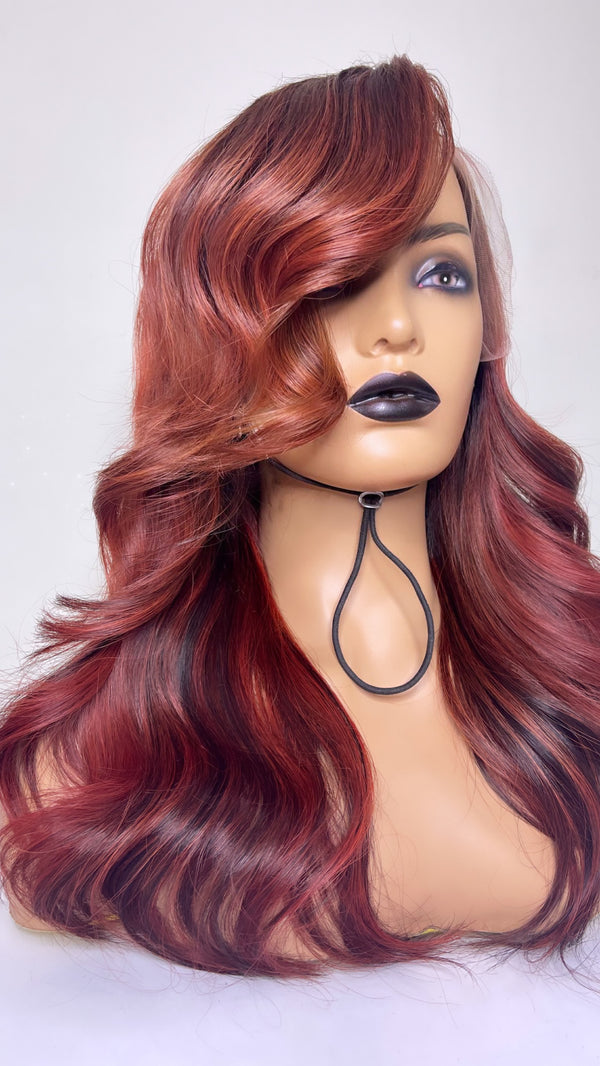 Red Highlighted wig